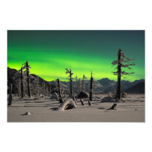 Moonlight Aurora Photo Print