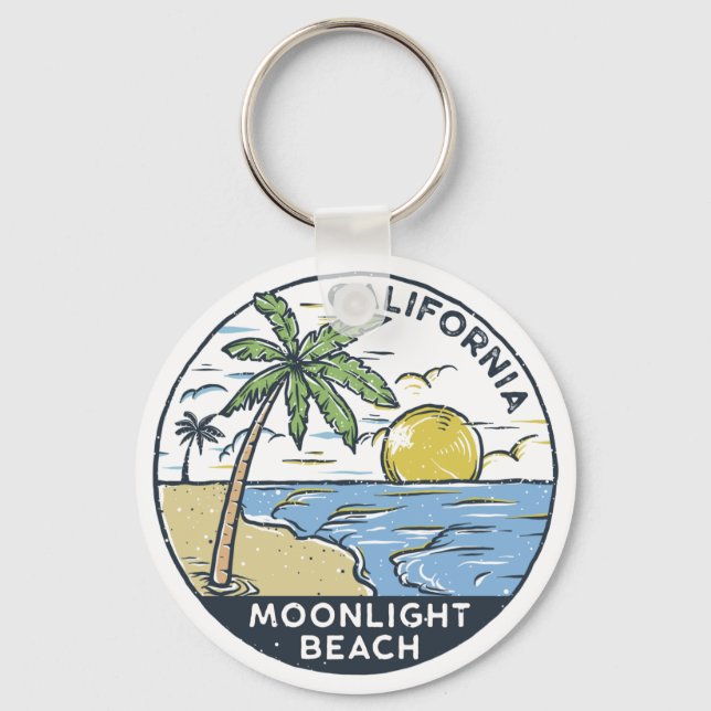 Moonlight Beach San Diego California Key Ring (Front)