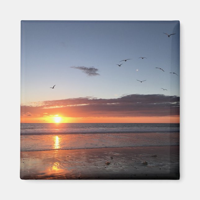 Moonlight Beach Sunset Magnet (Front)