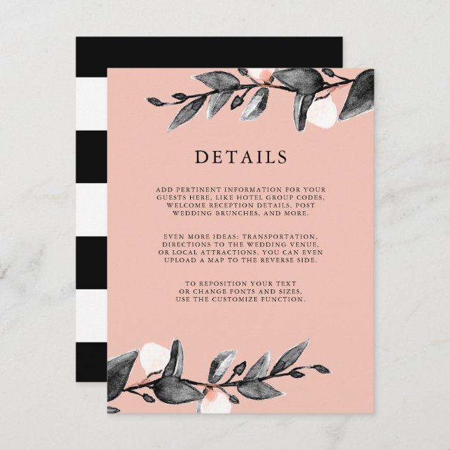 Moonlight Bloom | wedding guest details pink Invitation (Front/Back)