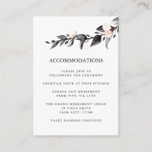 Moonlight Bloom   WEDDING Hotel Accommodation Enclosure Card