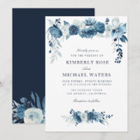 moonlight blue floral frame wedding