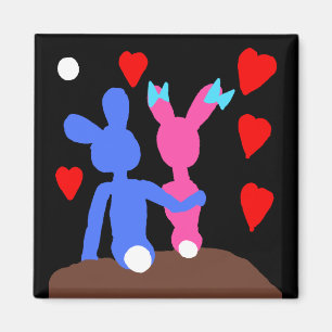 Moonlight Bunnies Magnet