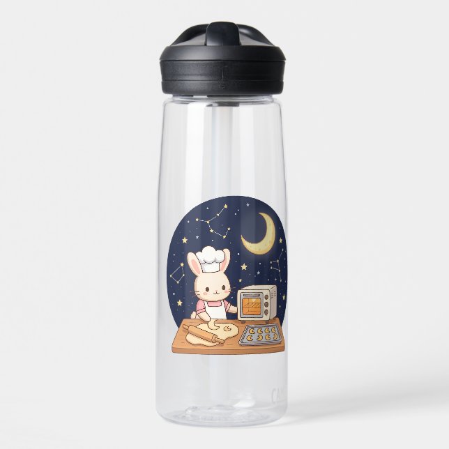Moonlight Bunny Bakery Water Bottle (Front)