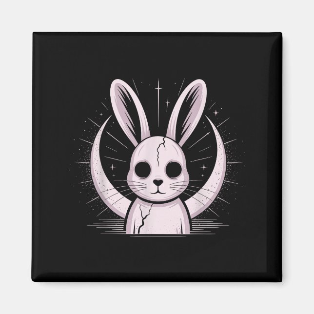 Moonlight Bunny Nge Alt Rabbit Horror Witch Moon C Magnet (Front)