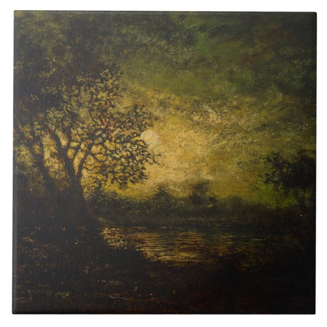 Moonlight (by Ralph Albert Blakelock) Ceramic Tile (Front)