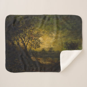 Moonlight (by Ralph Albert Blakelock) Sherpa Blanket