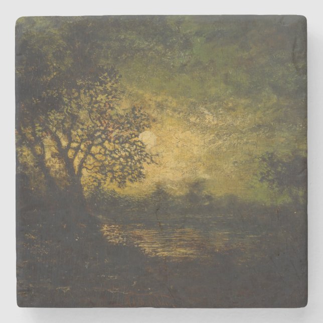 Moonlight (by Ralph Albert Blakelock) Stone Coaster (Front)