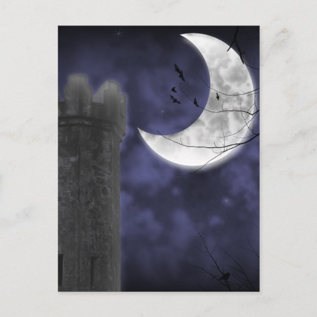 Moonlight Castle Gothic Fantasy Postcard (Front)
