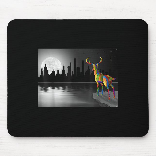 Moonlight Deer Environmental Protection Animal Pro Mouse Pad (Front)