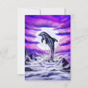Moonlight Dolphin Card