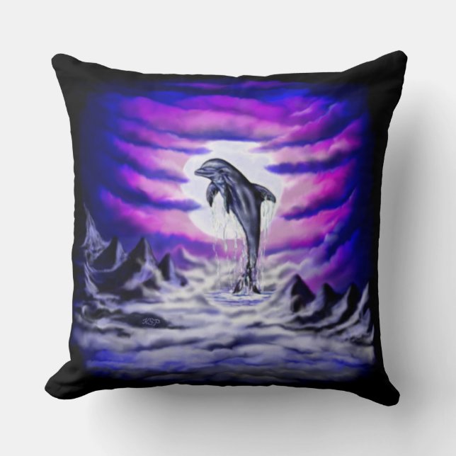 Moonlight Dolphin Cushion (Front)