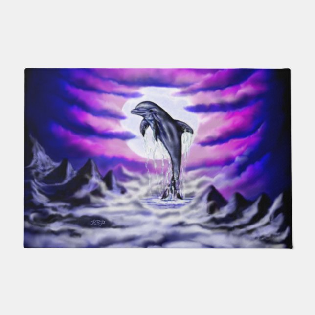 Moonlight Dolphin Doormat (Front)