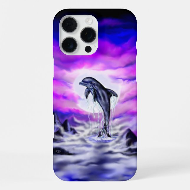 Moonlight Dolphin iPhone Case (Back)