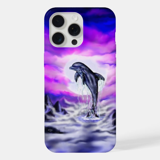 Moonlight Dolphin iPhone Case (Back)