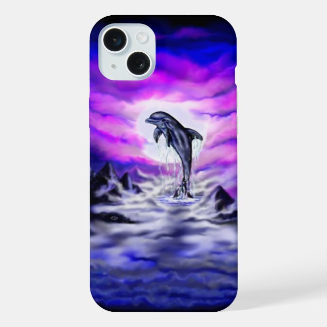 Moonlight Dolphin iPhone Case (Back)