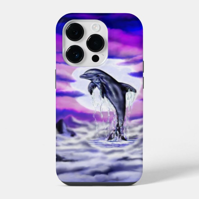 Moonlight Dolphin iPhone Case (Back)