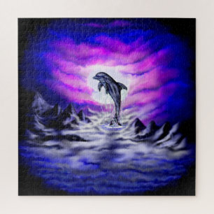 Moonlight Dolphin Jigsaw Puzzle