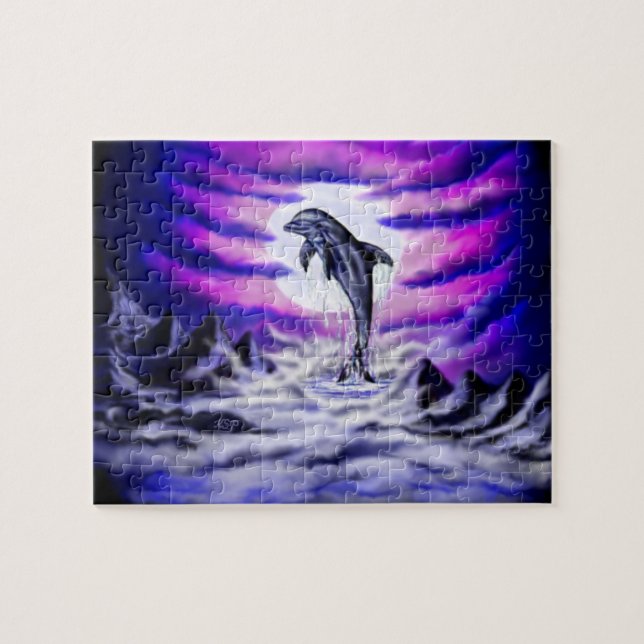 Moonlight Dolphin Jigsaw Puzzle (Horizontal)