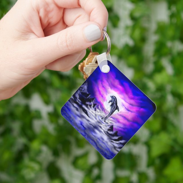 Moonlight Dolphin Key Ring (Hand)