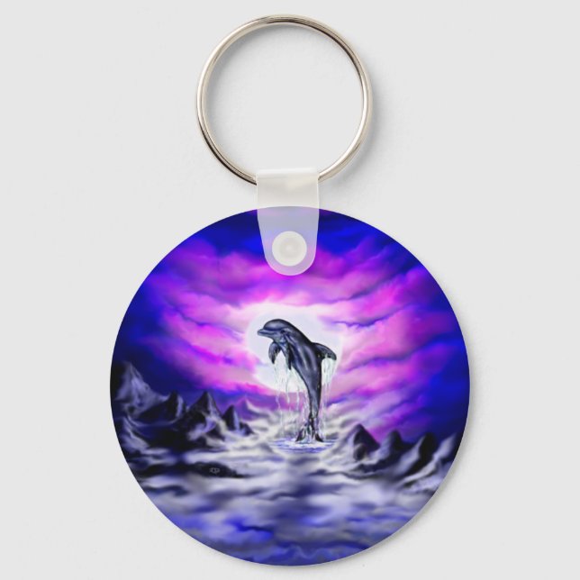 Moonlight Dolphin Key Ring (Front)