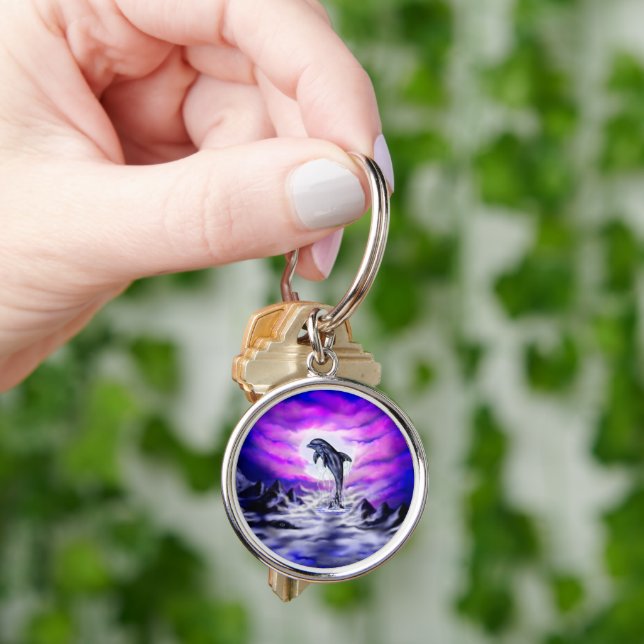 Moonlight Dolphin Key Ring (Hand)