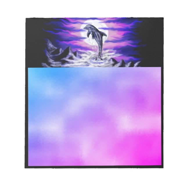 Moonlight Dolphin Notepad (Front)