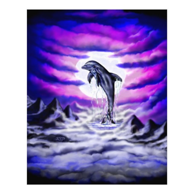 Moonlight Dolphin Photo Print (Front)