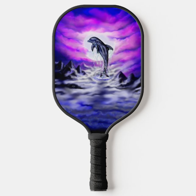 Moonlight Dolphin Pickleball Paddle (Front)