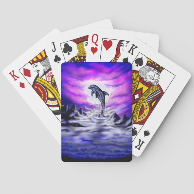 Moonlight Dolphin Playing Cards (Back)