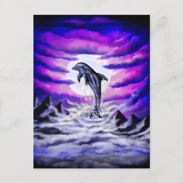 Moonlight Dolphin Postcard (Front)
