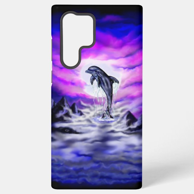 Moonlight Dolphin Samsung Galaxy S22 Ultra Case (Back)