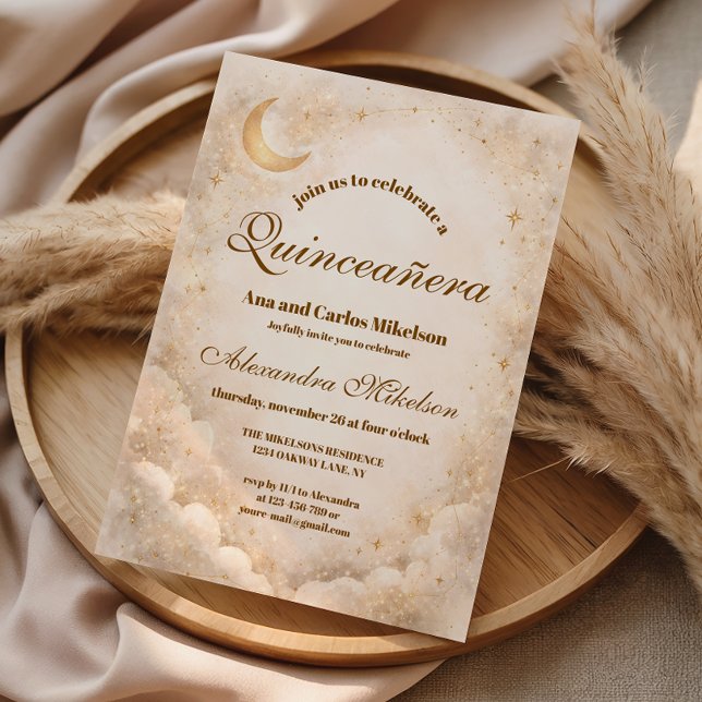 Moonlight Elegance Quinceañera Invitation (Creator Uploaded)