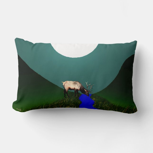 Moonlight Elk Pillow (Front)