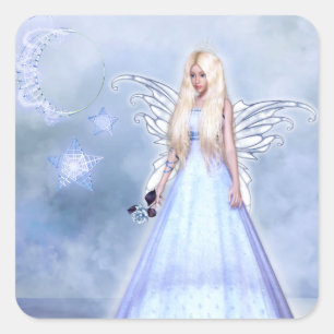 Moonlight Fairy Princess Square Sticker