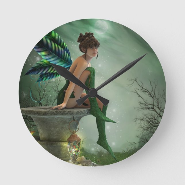 Moonlight Fairy Round Clock (Front)