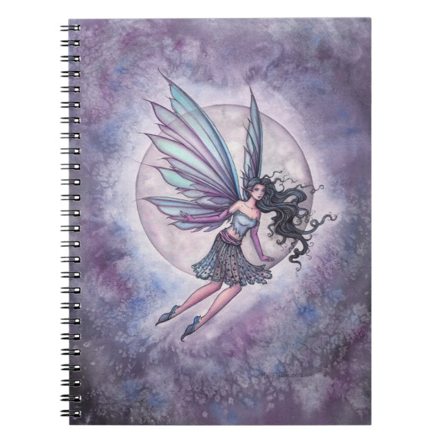Moonlight Flight Fairy Fantasy Art Notebook (Front)