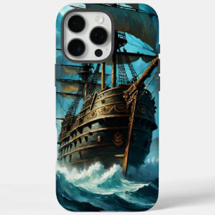 Moonlight Galleon Pirate Ship iPhone 16 Pro Max Case
