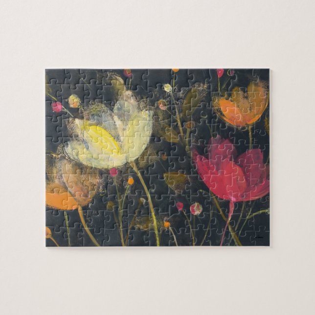 Moonlight Garden on Black Jigsaw Puzzle (Horizontal)