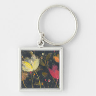 Moonlight Garden on Black Key Ring