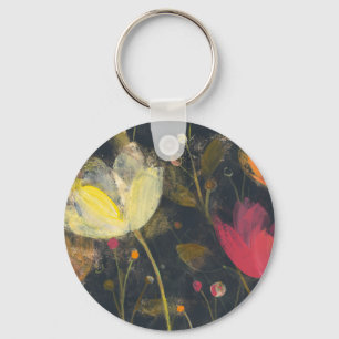 Moonlight Garden on Black Key Ring