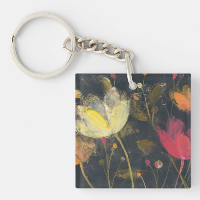 Moonlight Garden on Black Key Ring (Front)