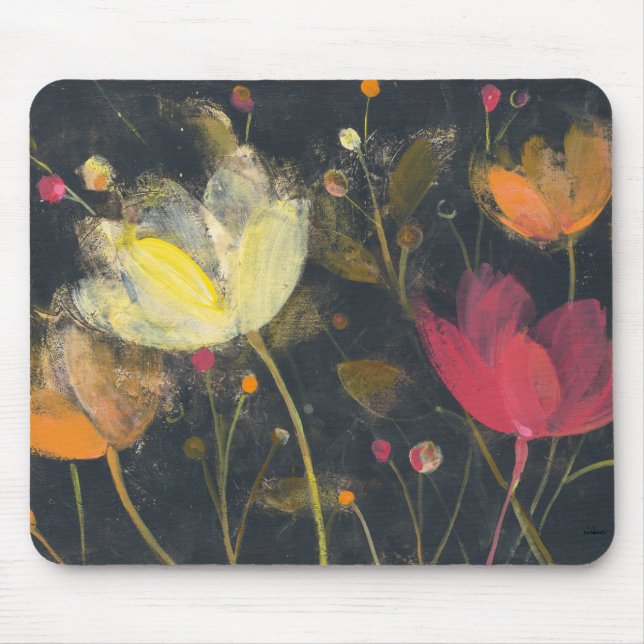 Moonlight Garden on Black Mouse Pad (Front)