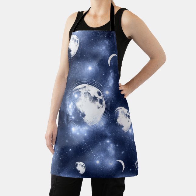 Moonlight Glow | Moon Phases in Sky Clouds Apron (Insitu)