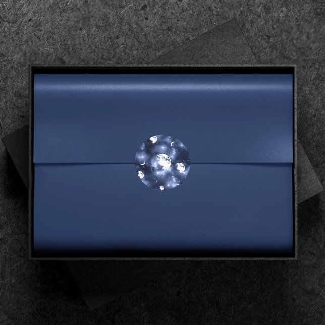 Moonlight Glow | Moon Phases in Sky Clouds Classic Round Sticker (Creator Uploaded)