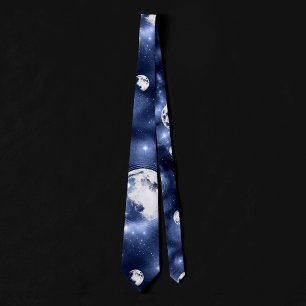 Moonlight Glow   Moon Phases in Sky Clouds Tie