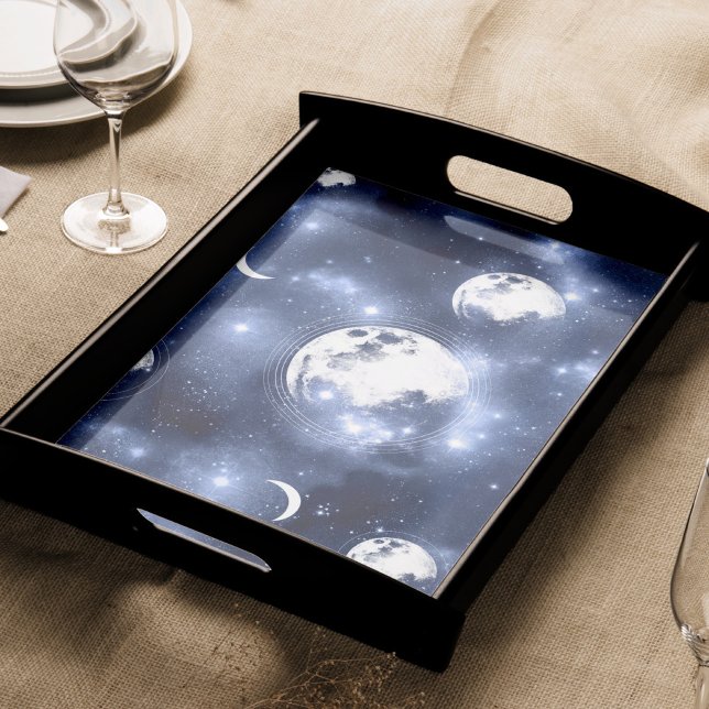 Moonlight Glow | Moon Phases in Sky Clouds Tissue Paper (Creator Uploaded)