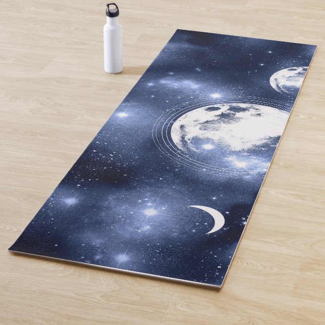 Moonlight Glow | Moon Phases in Sky Clouds Yoga Mat (In Situ)