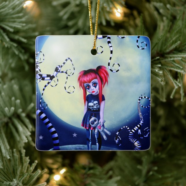Moonlight Goth Doll Ceramic Ornament (Tree)