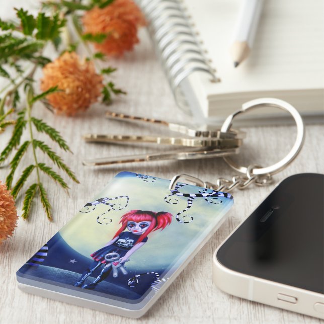 Moonlight Goth Doll Key Ring (Front Right)